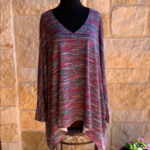 Multi color oversized top